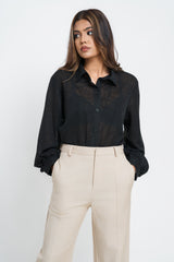 CHANEL-FRONT PLEAT PANT