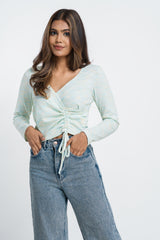 MARISOL-SIDE RUCHED TOP
