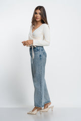 MARISOL-SIDE RUCHED TOP