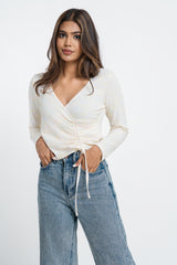 MARISOL-SIDE RUCHED TOP