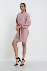 XENA - FRONT TIE UP MINI DRESS